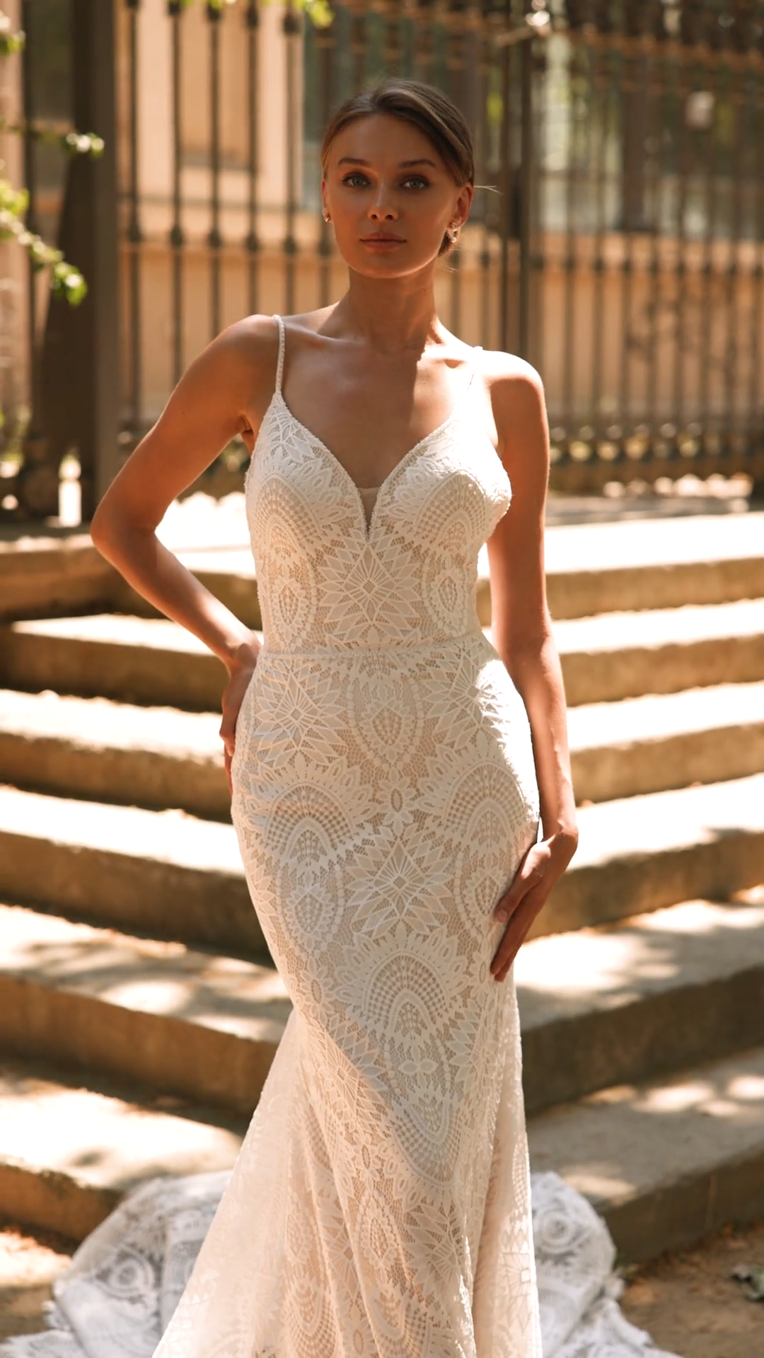 Style MIRIAM S2238 Romantic Guipure Lace and Embroidered Lace Mermaid with Chapel Train Style MIRIAM S2238 Romantic Guipure Lace and Embroidered Lace Mermaid with Chapel Train
