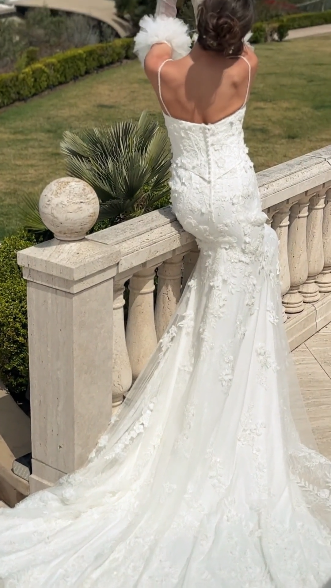 ValStefani PEARL Sparkly and Tulle Mock Two-Piece Mermaid with Pearl Draping and Detachable Sleeves ValStefani PEARL Sparkly and Tulle Mock Two-Piece Mermaid with Pearl Draping and Detachable Sleeves