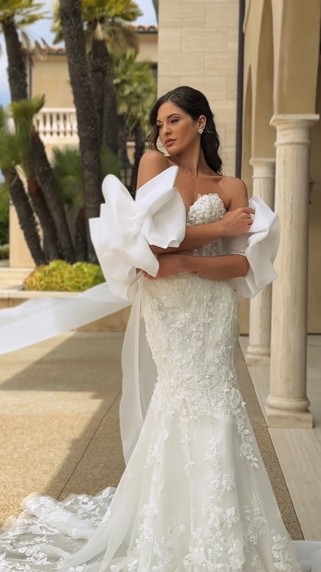 Video of ValStefani MOONSTONE Tulle and Lace Appliques Mermaid with Detachable Organza Cape Video of ValStefani MOONSTONE Tulle and Lace Appliques Mermaid with Detachable Organza Cape