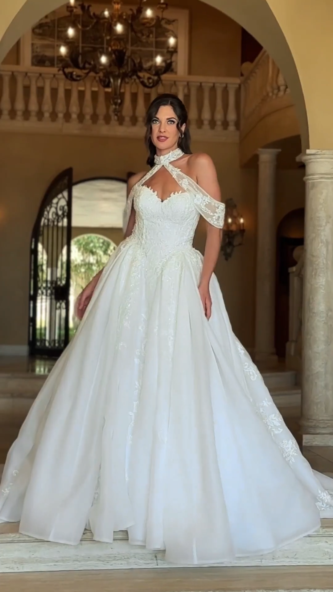 ValStefani TOPAZ Strapless Sweetheart Lace and Organza Ball Gown with Detachable High Neck Shawl ValStefani TOPAZ Strapless Sweetheart Lace and Organza Ball Gown with Detachable High Neck Shawl