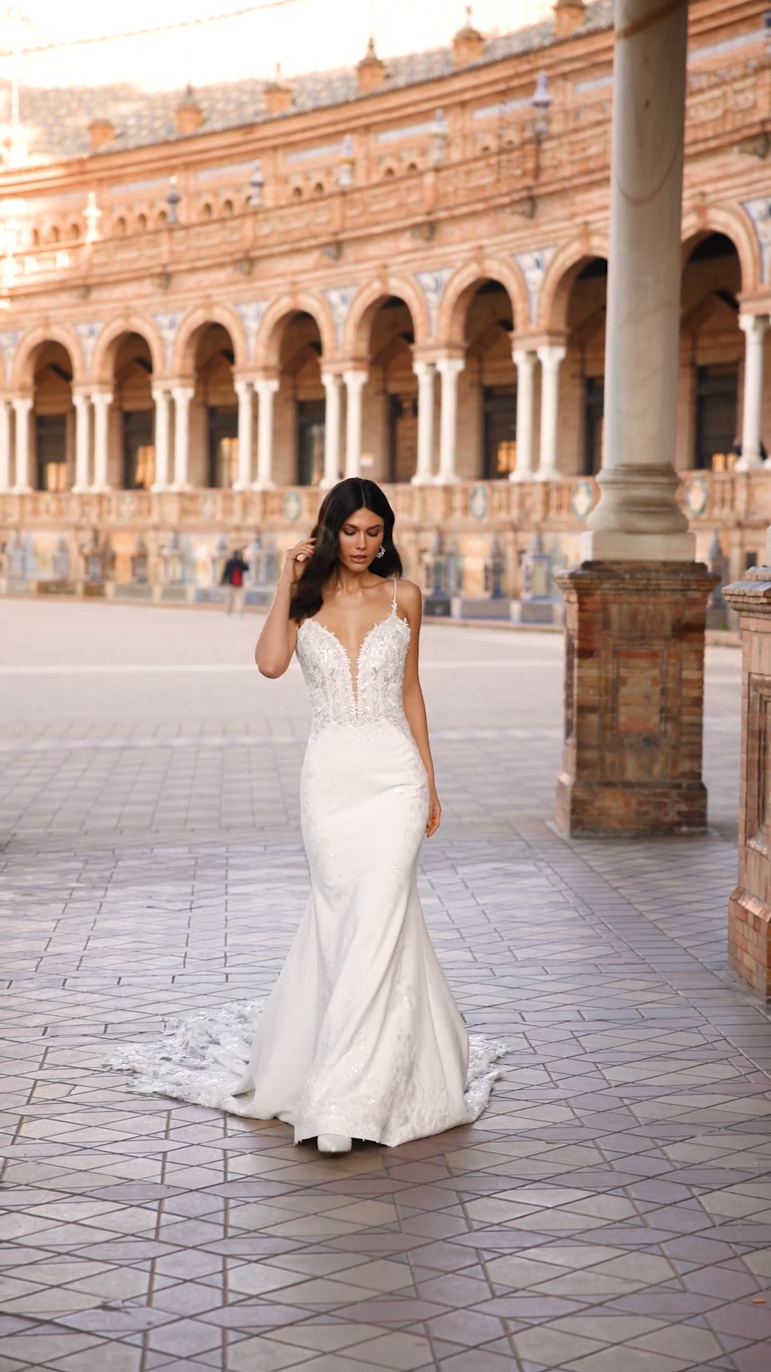 Sweetheart and Illusion Open Back with Beaded Straps Mermaid with Cutout Lace Train ValStefani CAROLINA Sweetheart and Illusion Open Back with Beaded Straps Mermaid with Cutout Lace Train ValStefani CAROLINA