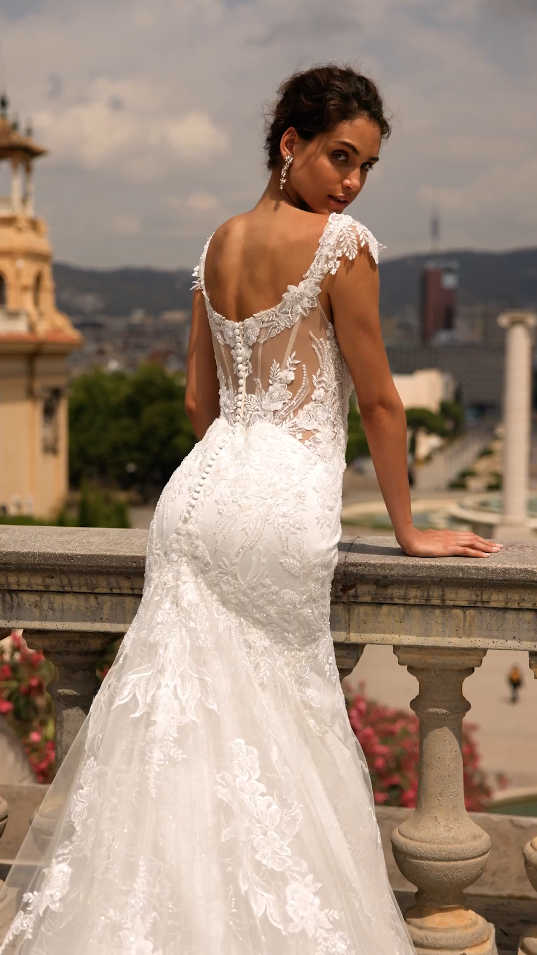 ValStefani ELSA Trendy Portrait Necklines with Cap Sleeves Sparkly Mermaid Gown with Cathedral Train ValStefani ELSA Trendy Portrait Necklines with Cap Sleeves Sparkly Mermaid Gown with Cathedral Train