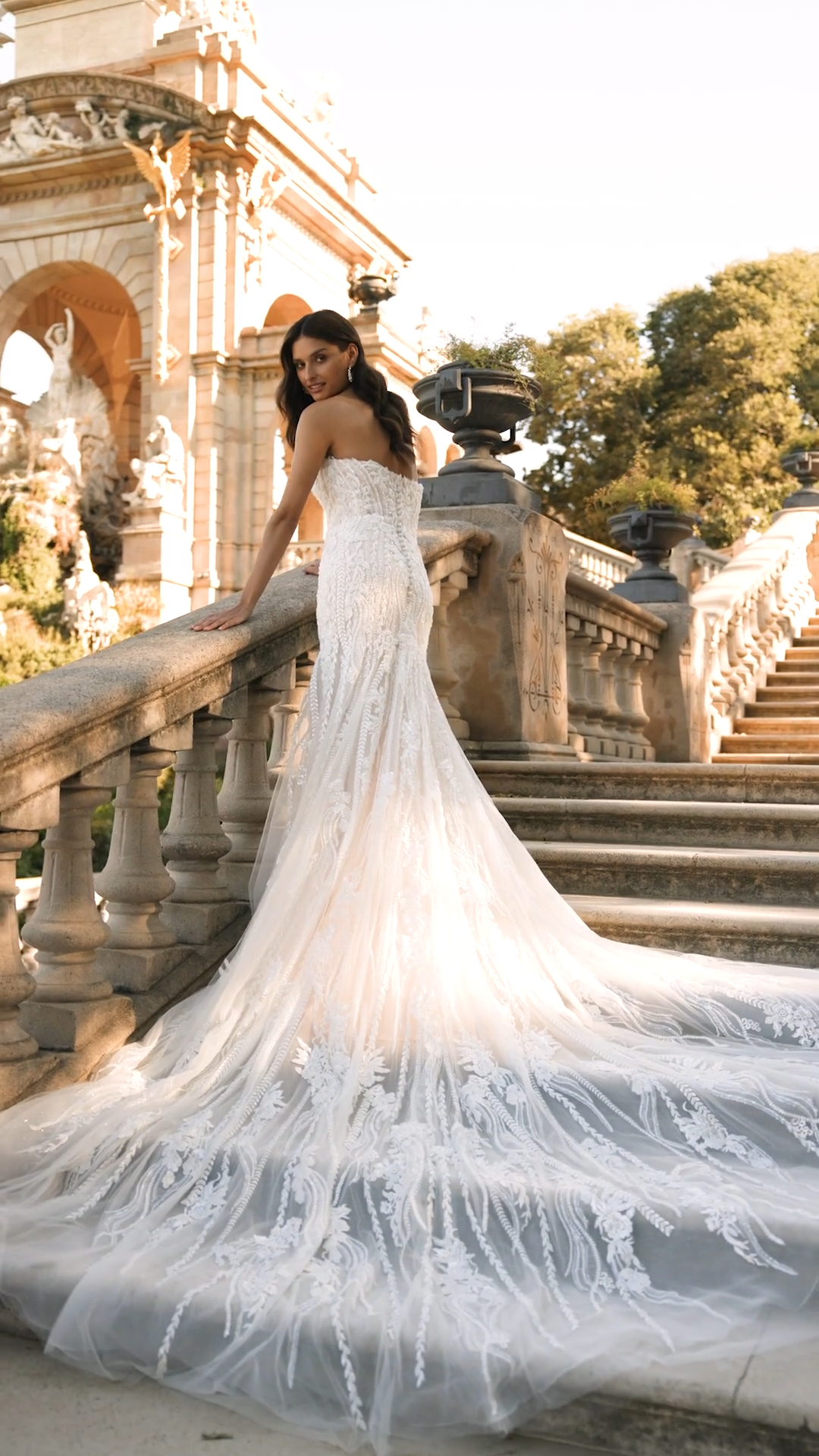 ValStefani LEONOR Sparkle Tulle Strapless Mermaid Gown with Detachable Long Puff Sleeves ValStefani LEONOR Sparkle Tulle Strapless Mermaid Gown with Detachable Long Puff Sleeves