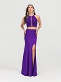 ValStefani 3457RB dark purple jewel neck two piece mermaid dress with front slit ValStefani 3457RB dark purple jewel neck two piece mermaid dress with front slit