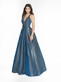 ValStefani 3750RB navy metallic mikado formal dress with side pockets at skirt ValStefani 3750RB navy metallic mikado formal dress with side pockets at skirt