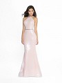 ValStefani 3770RE metallic jersey ice pink dress with beaded sash at waist