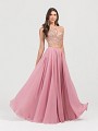 ValStefani 3430RK blush pink halter bodice and floor length chiffon two piece dress ValStefani 3430RK blush pink halter bodice and floor length chiffon two piece dress