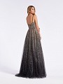 Gold and black floor length prom dress with open back and natural waistline Gold and black floor length prom dress with open back and natural waistline
