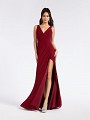Elegant Wine colored stretch mesh homecoming mermaid dress with wrap skirt and V-neck Elegant Wine colored stretch mesh homecoming mermaid dress with wrap skirt and V-neck