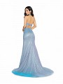 ValStefani 3714RA charcoal prom dress with natural waistline and cutout at back