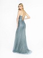 ValStefani 3732RA sexy silver formal dress with crisscross tie back ValStefani 3732RA sexy silver formal dress with crisscross tie back