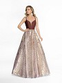 ValStefani 3768RC shimmering full a-line cocoa dress with beaded band at waist ValStefani 3768RC shimmering full a-line cocoa dress with beaded band at waist