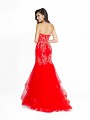 ValStefani 3775RI red and silver dress with natural waistline and horsehair trim hem ValStefani 3775RI red and silver dress with natural waistline and horsehair trim hem