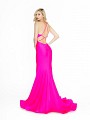 ValStefani 3729RA hot pink formal dress with criscross back and natural waistline ValStefani 3729RA hot pink formal dress with criscross back and natural waistline