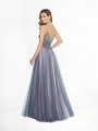 ValStefani 3755RG floor length charcoal and pink tulle and metallic mikado dress ValStefani 3755RG floor length charcoal and pink tulle and metallic mikado dress