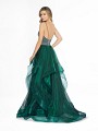 ValStefani 3780RC forest green and forest green dress with kick train and horsehair trim hem ValStefani 3780RC forest green and forest green dress with kick train and horsehair trim hem