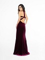 ValStefani 3702RG figure hugging wine prom dress with racer back and kick train ValStefani 3702RG figure hugging wine prom dress with racer back and kick train