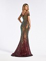 Floor length sparkly mermaid sequin gold and wine dress with horsehair trim hem Floor length sparkly mermaid sequin gold and wine dress with horsehair trim hem