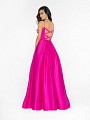 Style 3721RA satin floor length fuchsia gown with natural waistline Style 3721RA satin floor length fuchsia gown with natural waistline