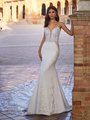 ValStefani CAROLINA Stunning Unlined Sweetheart with Illusion Inset Basque Waist Divina Crepe and Lac Appliques Mermaid Wedding Gown ValStefani CAROLINA Stunning Unlined Sweetheart with Illusion Inset Basque Waist Divina Crepe and Lac Appliques Mermaid Wedding Gown
