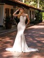 Style ABILENE Strapless deep sweetheart with illusion inset and basque waist crepe back satin mermaid dress Style ABILENE Strapless deep sweetheart with illusion inset and basque waist crepe back satin mermaid dress