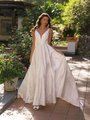 Style ARIZONA Deep sweetheart with illusion inset organza brocade A-line with beaded sash Style ARIZONA Deep sweetheart with illusion inset organza brocade A-line with beaded sash