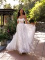 Unlined sweetheart with detachable swag sleeves embroidered organza A-line dress Style HART Unlined sweetheart with detachable swag sleeves embroidered organza A-line dress Style HART