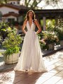 Style OAKLEY Halter neck with illusion inset guipure lace and dazzlining tulle A-line with lace trims Style OAKLEY Halter neck with illusion inset guipure lace and dazzlining tulle A-line with lace trims