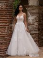 Style BAROQUE Unlined Scoop Neck with Lace Straps Tulle and Sparkle Tulle A-Line with Lace Appliques Style BAROQUE Unlined Scoop Neck with Lace Straps Tulle and Sparkle Tulle A-Line with Lace Appliques