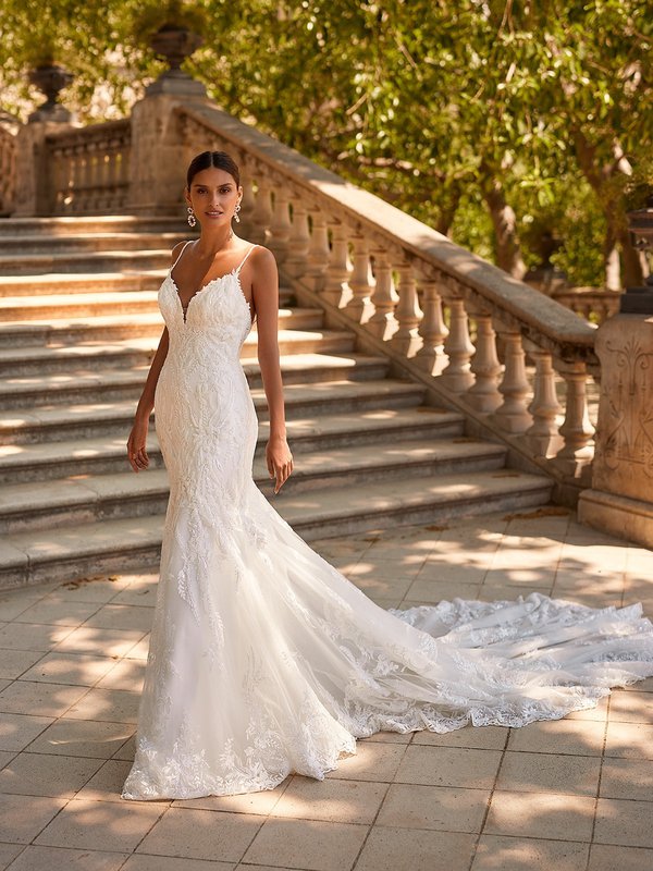 ValStefani INES Sexy Deep Sweetheart with Illusion Inset and Straps Drop Waist Mermaid Dress