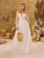 Classic Boho Deep Sweetheart Full A-Line with Long Poet Sleeves with Ruffle Cuffs Style FAIRY Classic Boho Deep Sweetheart Full A-Line with Long Poet Sleeves with Ruffle Cuffs Style FAIRY