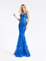 Val Stefani 3930RY unlined glitter sequin print tulle mermaid with front V-neck in royal blue Val Stefani 3930RY unlined glitter sequin print tulle mermaid with front V-neck in royal blue