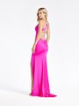 Val Stefani 3941RE sexy cutout back beaded rhinestones kick train mermaid gown with ruching at back Val Stefani 3941RE sexy cutout back beaded rhinestones kick train mermaid gown with ruching at back