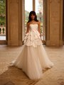 ValStefani ASTRAEA Strapless breeze crepe soft sweetheart mini dress with sparkle tulle full length A-line skirt ValStefani ASTRAEA Strapless breeze crepe soft sweetheart mini dress with sparkle tulle full length A-line skirt