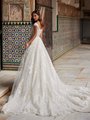Romantic Off-Shoulder with Illusion Back Sparkly Fabrics Ball Gown with Cathedral Train ValStefani TATIANA Romantic Off-Shoulder with Illusion Back Sparkly Fabrics Ball Gown with Cathedral Train ValStefani TATIANA