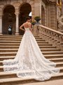 ValStefani NATHALIE Enchanted Soft Square Illusion Back Rosette Glitter Tulle Full A-Line with Semi-Cathedral Train ValStefani NATHALIE Enchanted Soft Square Illusion Back Rosette Glitter Tulle Full A-Line with Semi-Cathedral Train