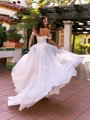 Style CARTER See-through open back tulle and chantilly lace fabric with lace appliques A-line wedding gown Style CARTER See-through open back tulle and chantilly lace fabric with lace appliques A-line wedding gown