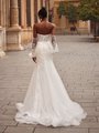 Style GLORIA Unlined Illusion Open Back Beaded Lace Appliques and Chantilly Lace Mermaid with Chapel Train Style GLORIA Unlined Illusion Open Back Beaded Lace Appliques and Chantilly Lace Mermaid with Chapel Train