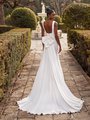 Style MARTA Deep Square Neck Mermaid with Sweep Train and Detachable Crepe Back Satin Bow Style MARTA Deep Square Neck Mermaid with Sweep Train and Detachable Crepe Back Satin Bow