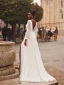 Style ROSALIA Deep V-Back Chiffon A-Line with Sweep Train and Chiffon Tie Back Boho Wedding Dress Style ROSALIA Deep V-Back Chiffon A-Line with Sweep Train and Chiffon Tie Back Boho Wedding Dress