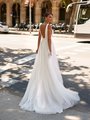 Style DAKOTA S2231 Deep V-Back Stretch Satin and Scattered Pearls on Tulle A-Line Wedding Gown Style DAKOTA S2231 Deep V-Back Stretch Satin and Scattered Pearls on Tulle A-Line Wedding Gown
