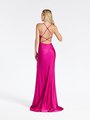 Val Stefani 3903RY jersey sheath strappy open back prom gown with kick train Val Stefani 3903RY jersey sheath strappy open back prom gown with kick train