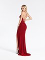 Val Stefani 3905RE lovely metallic jersey sheath formal dress with crisscross tie back and ruching at back bodice Val Stefani 3905RE lovely metallic jersey sheath formal dress with crisscross tie back and ruching at back bodice