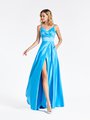 ValStefani 3910RA simple yet elegant blue surplice sweetheart with thin straps A-line prom gown with front slit wrap skirt ValStefani 3910RA simple yet elegant blue surplice sweetheart with thin straps A-line prom gown with front slit wrap skirt