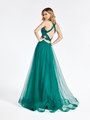 Val Stefani 3946RB sexy and trendy sleeveless strappy back full A-line prom dress with kick train Val Stefani 3946RB sexy and trendy sleeveless strappy back full A-line prom dress with kick train