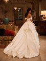 Strapless open back detachable swag sleeves satin ball gown with semi-cathedral bubble hem train ValStefani FORTUNA Strapless open back detachable swag sleeves satin ball gown with semi-cathedral bubble hem train ValStefani FORTUNA