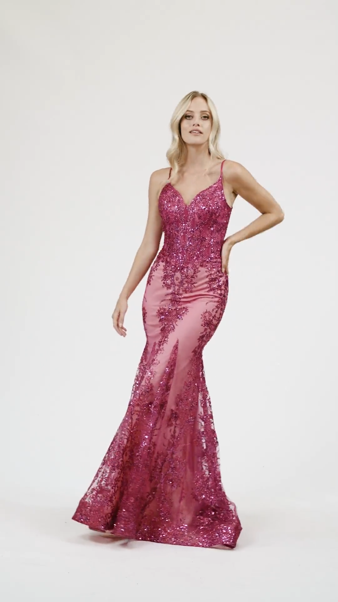 Val Stefani 3969RB striking unlined sweetheart and deep V-back embroidered sequin net with glitter print mermaid prom dress Val Stefani 3969RB striking unlined sweetheart and deep V-back embroidered sequin net with glitter print mermaid prom dress
