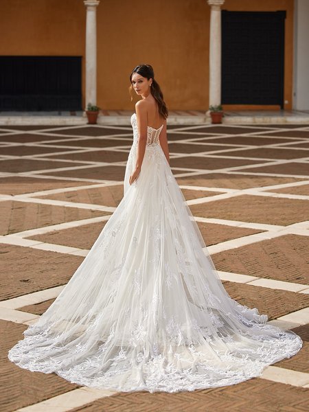 ValStefani RAMONA Eye-Catching Open Illusion Back Crepe and Beaded Lace Appliques Mermaid Gown with Detachable Train ValStefani RAMONA Eye-Catching Open Illusion Back Crepe and Beaded Lace Appliques Mermaid Gown with Detachable Train