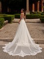 Long cathedral tulle and lace train with scoop back neckline wedding dress Long cathedral tulle and lace train with scoop back neckline wedding dress