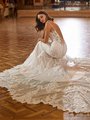 Val Stefani Bridal D8274 Ornate Beaded Trim Deep Illusion V-Back With Bridal Gown With Beaded Straps And Buttons Along Zipper Val Stefani Bridal D8274 Ornate Beaded Trim Deep Illusion V-Back With Bridal Gown With Beaded Straps And Buttons Along Zipper